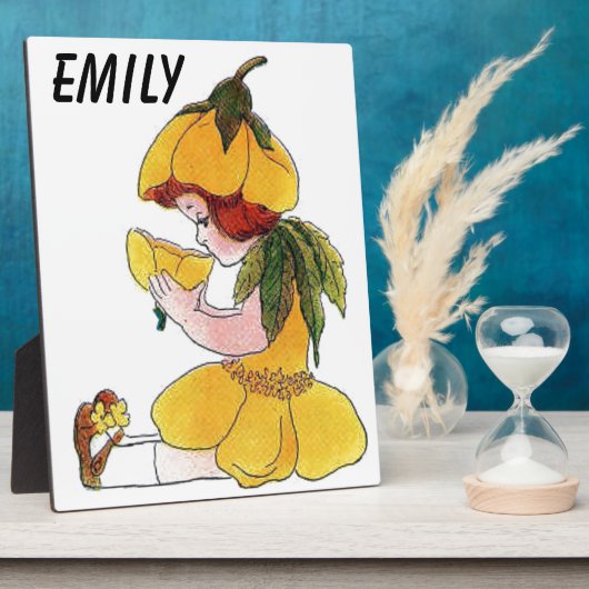 Buttercup Blume Kind Niedliches kleines Mädchen Fotoplatte (Seite)