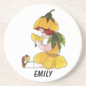 Buttercup Blume Kind Niedliches kleines Mädchen Sandstein Untersetzer (Vorne)