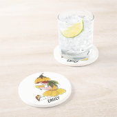 Buttercup Blume Kind Niedliches kleines Mädchen Sandstein Untersetzer (Seite)