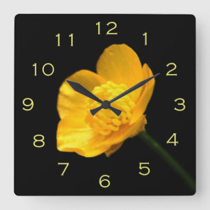Buttercup Blume Lemon Numbers Wccen Quadratische Wanduhr