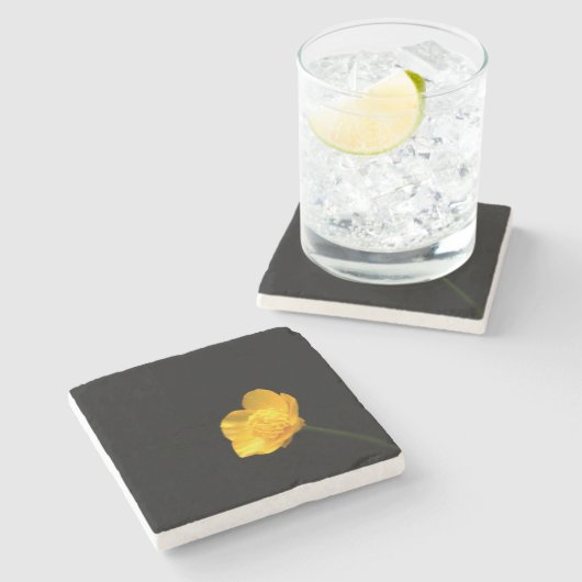 Buttercup-Blume Steinuntersetzer (Seitenansicht)