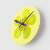 Buttercup Blume - transparent. Runde Wanduhr (Winkel)