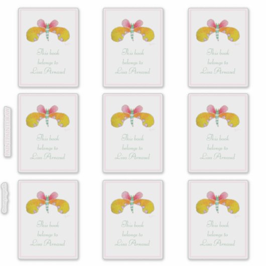 Buttercup Butterfly-Buchzeichen Aufkleber (Vorderseite)