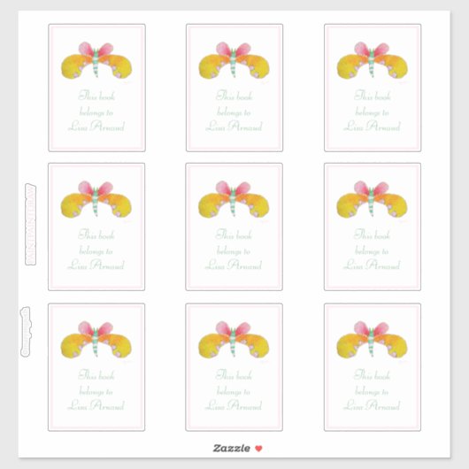 Buttercup Butterfly-Buchzeichen Aufkleber (Blatt)