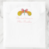 Buttercup Butterfly-Buchzeichen Ovaler Aufkleber (Tasche)
