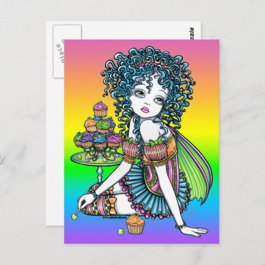 "Buttercup" Cake Candy Candy Couture Rainbow Fairy Postkarte (Vorne/Hinten)