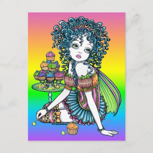 "Buttercup" Cake Candy Candy Couture Rainbow Fairy Postkarte (Vorderseite)