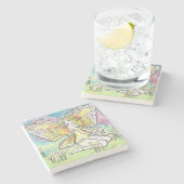 Buttercup Cartoon Pastellpadel Fairy Stone Unterse Steinuntersetzer (Seitenansicht)