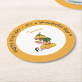 Buttercup Child Whimsical Blume Party Collection Runder Pappuntersetzer (Angewinkelt)