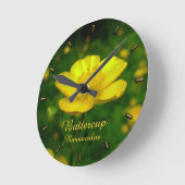 Buttercup Clock Custom Wild Flower Wall Clock Runde Wanduhr (Winkel)