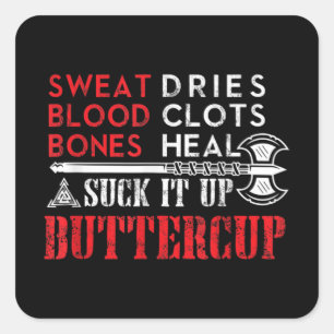 Buttercup Funny Design sind zum Kotzen Quadratischer Aufkleber