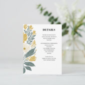 Buttercup Gelb Moderne Blumenzwiebeldetails Begleitkarte (Stehend Vorderseite)