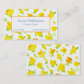 Buttercup Gelbe handgestrichene Wasserfarben-Blume Visitenkarte (Vorne/Hinten)