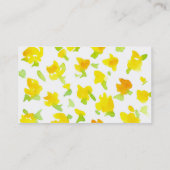 Buttercup Gelbe handgestrichene Wasserfarben-Blume Visitenkarte (Rückseite)