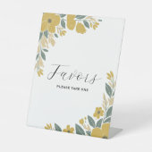 Buttercup Gelbe Hochzeitsempfehlung Favoriten Sockelschild (Vorderseite)