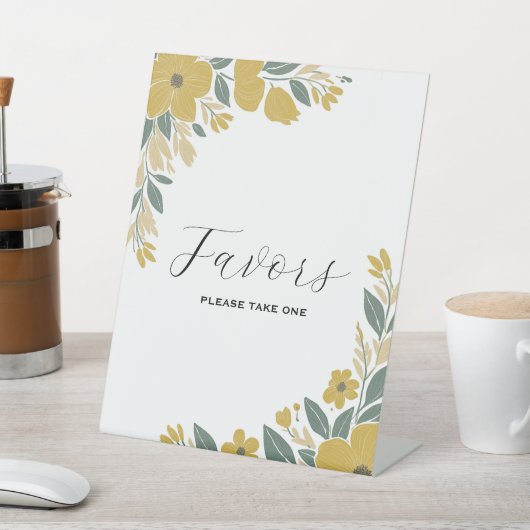 Buttercup Gelbe Hochzeitsempfehlung Favoriten Sockelschild (In SItu)