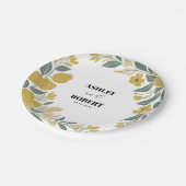 Buttercup Gelbe Moderne Blumenhochzeit Pappteller (Schrägansicht)