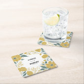 Buttercup Gelbe Moderne Blumenhochzeit Rechteckiger Pappuntersetzer (Vor Ort)