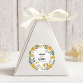 Buttercup Gelbe Moderne Blumenhochzeit Runder Aufkleber