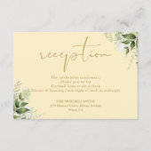 Buttercup Gelbgrün Hochzeitsempfang Begleitkarte (Vorderseite)