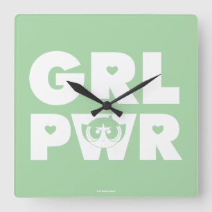 Buttercup: Girl Power Quadratische Wanduhr