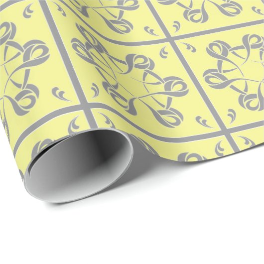 Buttercup Grau Wrapping Paper Geschenkpapier (Rolleneckpunkt)