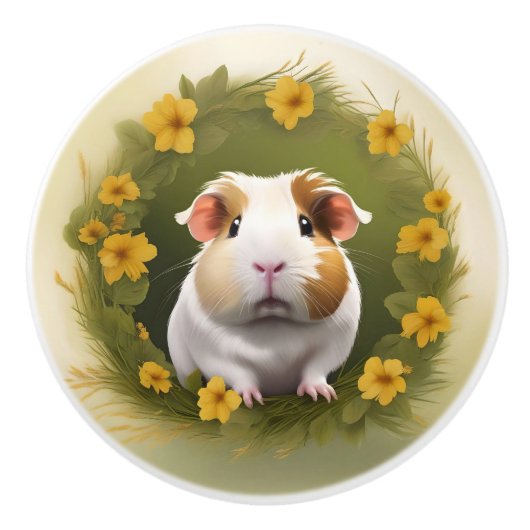 Buttercup Guinea Schwein, Keramikknauf (Vorderseite)