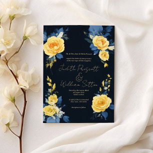 Buttercup-Hochzeit der gelben Marine Einladung