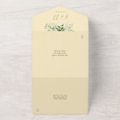 Buttercup-Hochzeit Gelb und Gold Floral Monogramm All In One Einladung (Außenbereich)