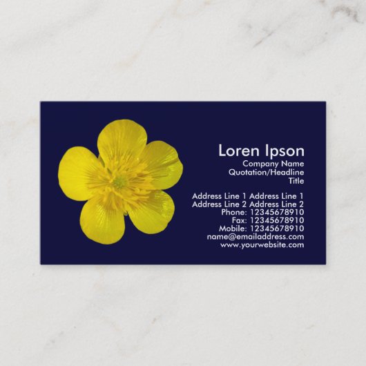Buttercup - Navy Blue Visitenkarte (Vorderseite)