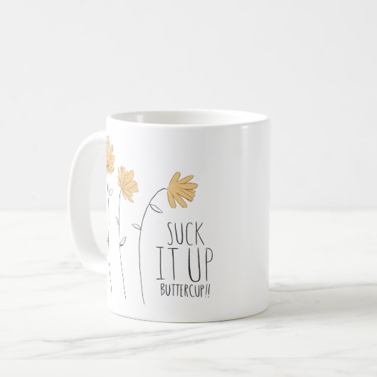 Buttercup sind zum Kotzen - Wildblume Kaffeetasse (Vorderseite Links)