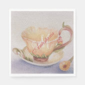 BUTTERCUP-TEACUP-MONOGRAMM-PARTY SERVIETTE (Vorderseite)