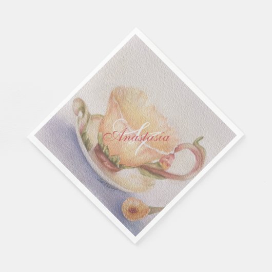 BUTTERCUP-TEACUP-MONOGRAMM-PARTY SERVIETTE (Ecke)