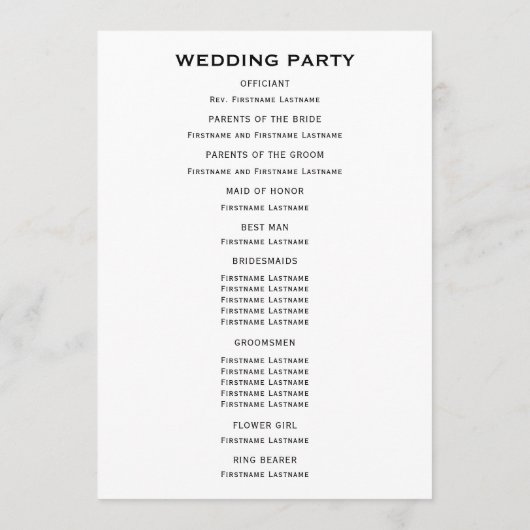 Buttercup Yellow Floral Moderne Hochzeitsfeier Programm (Rückseite)