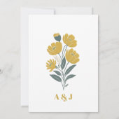 Buttercup Yellow Modern Floral Engagement Party Einladung (Rückseite)