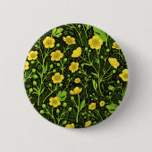 Buttercups auf schwarz button (Vorderseite)
