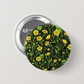 Buttercups auf schwarz button (Vorne & Hinten)