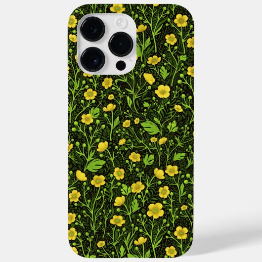 Buttercups auf schwarz Case-Mate iPhone hülle (Rückseite)