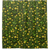 Buttercups auf schwarz duschvorhang (Vorderseite)