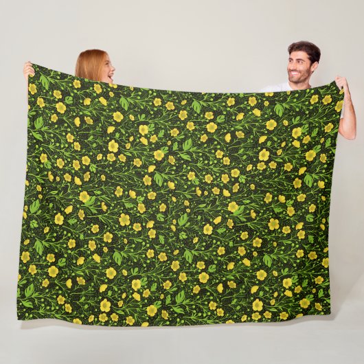 Buttercups auf schwarz fleecedecke (Beispiel)
