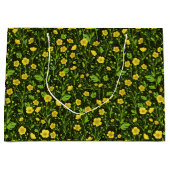 Buttercups auf schwarz große geschenktüte (Vorderseite)