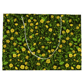 Buttercups auf schwarz große geschenktüte (Rückseite)
