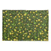 Buttercups auf schwarz kissenbezug (Rückseite-Links)