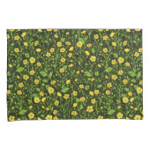Buttercups auf schwarz kissenbezug (Vorderseite-Rechts)