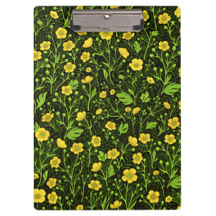 Buttercups auf schwarz klemmbrett