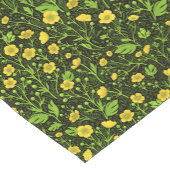 Buttercups auf schwarz kurzer tischläufer (Ecke)