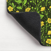 Buttercups auf schwarz mousepad (Ecke)