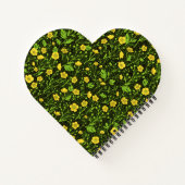 Buttercups auf schwarz notizblock (Rückseite)