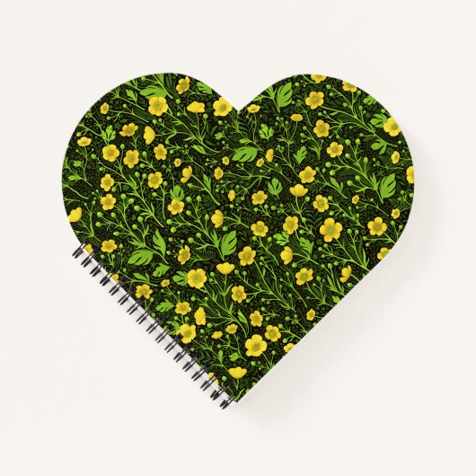 Buttercups auf schwarz notizblock (Vorderseite)