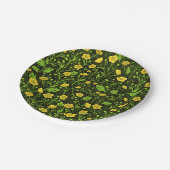 Buttercups auf schwarz pappteller (Schrägansicht)